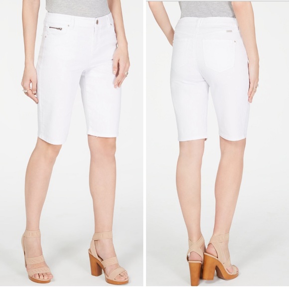INC Denim bermuda short in curvy size 4 white colo - Picture 1 of 9
